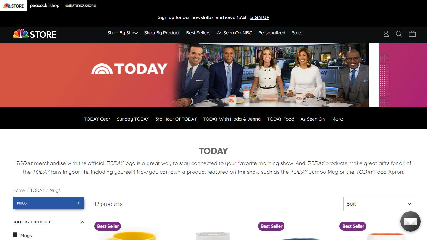 TODAY | Clothing, Drinkware, Accessories & More | Mugs | NBC Store